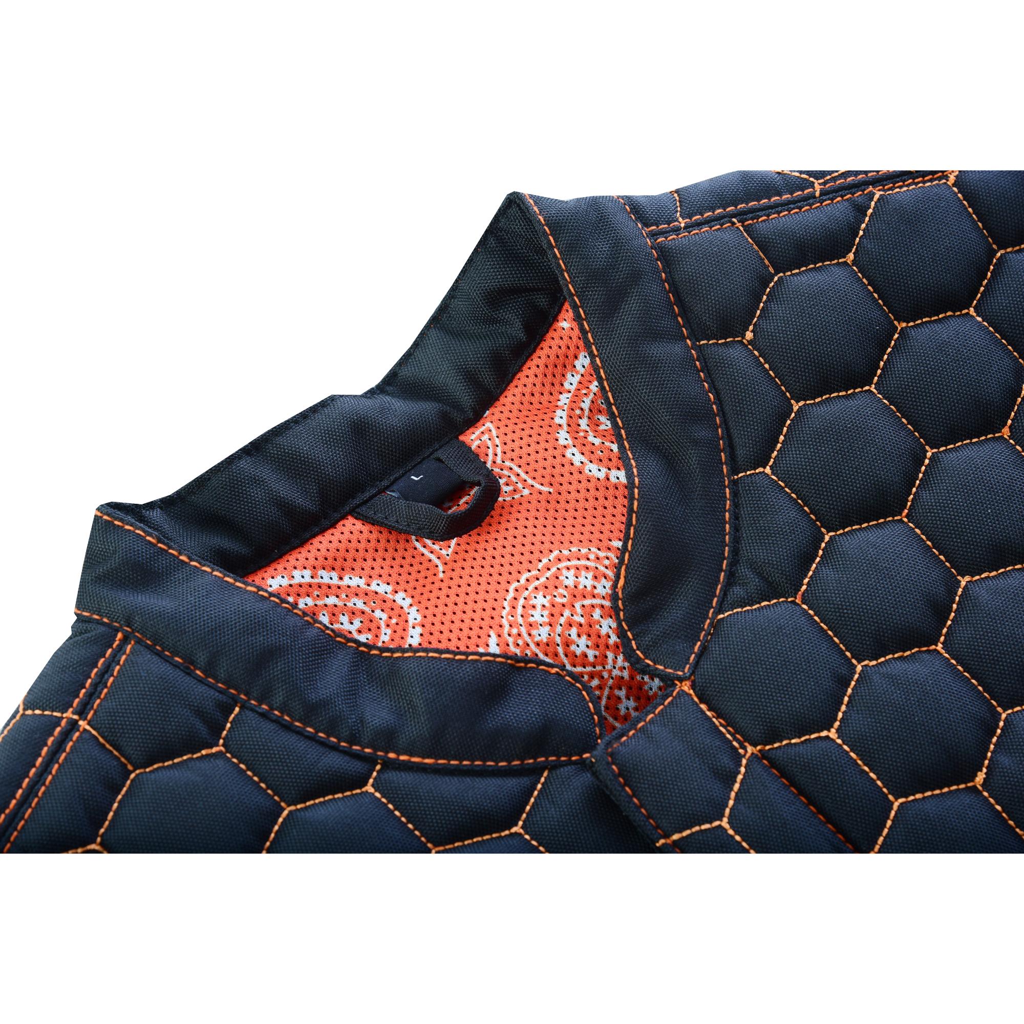 SOA Night Tiger Men’s Black Mesh Textile Vest with Orange Diamond Stitch - Image 10