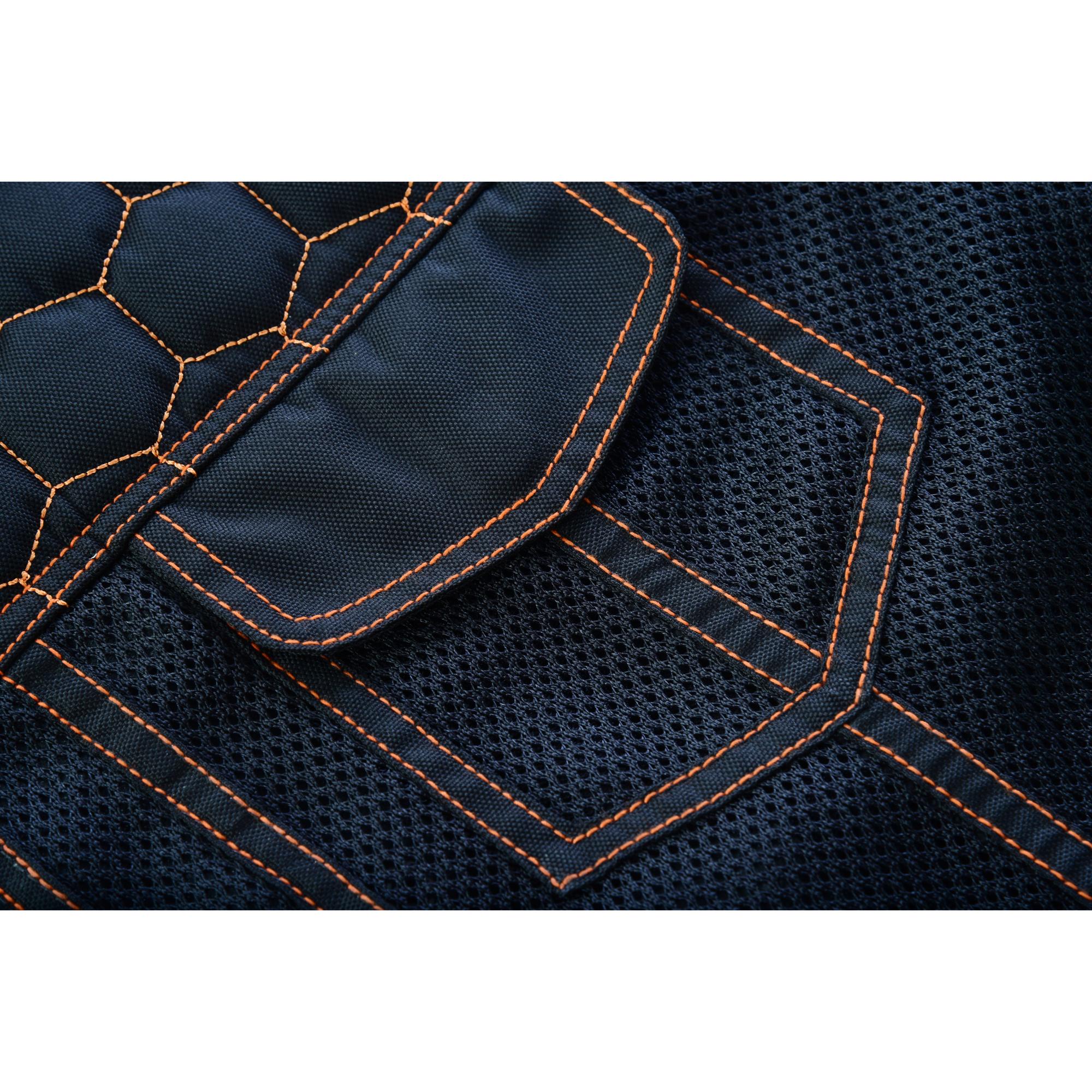 SOA Night Tiger Men’s Black Mesh Textile Vest with Orange Diamond Stitch - Image 20