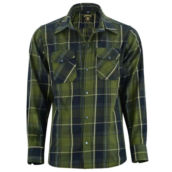 Olive Essence Men's Green Flannel Shirt - Image 3