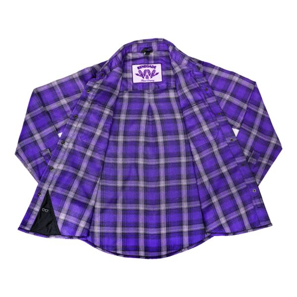 Purple Reign Women’s Purple and Gray Flannel Shirt - Image 4