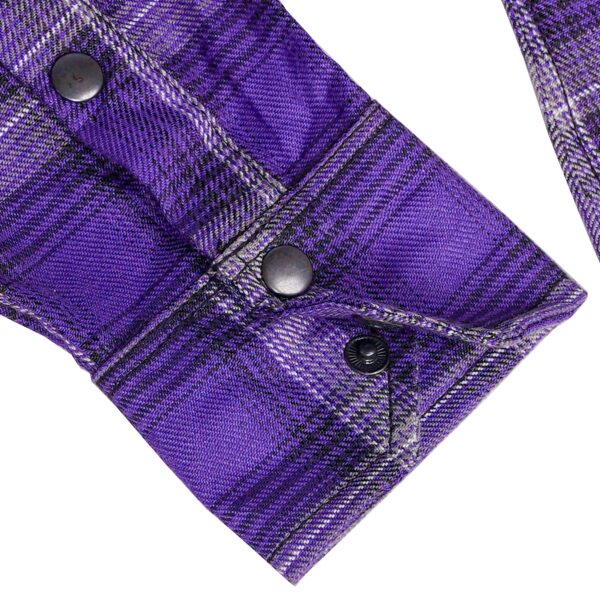 Purple Reign Women’s Purple and Gray Flannel Shirt - Image 5