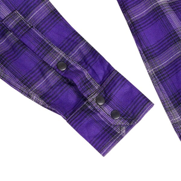 Purple Reign Women’s Purple and Gray Flannel Shirt - Image 6