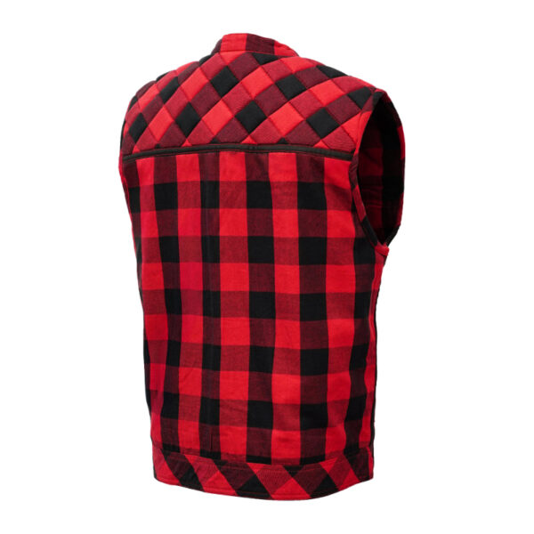Red Blaze Black and Red Flannel Textile Vest - Image 2