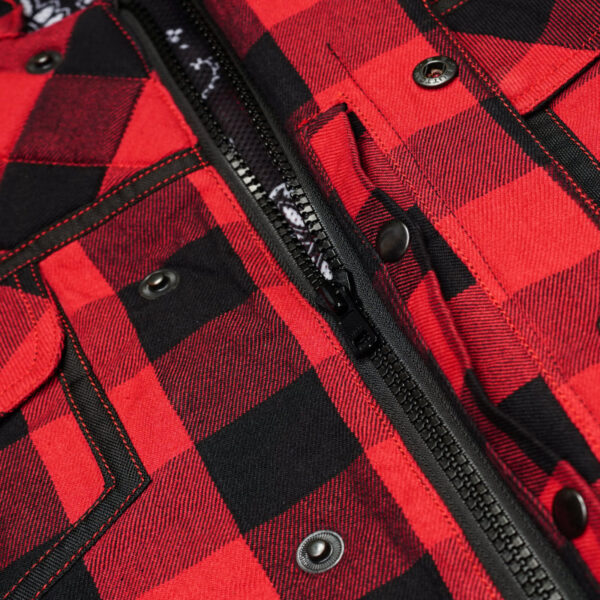 Red Blaze Black and Red Flannel Textile Vest - Image 7