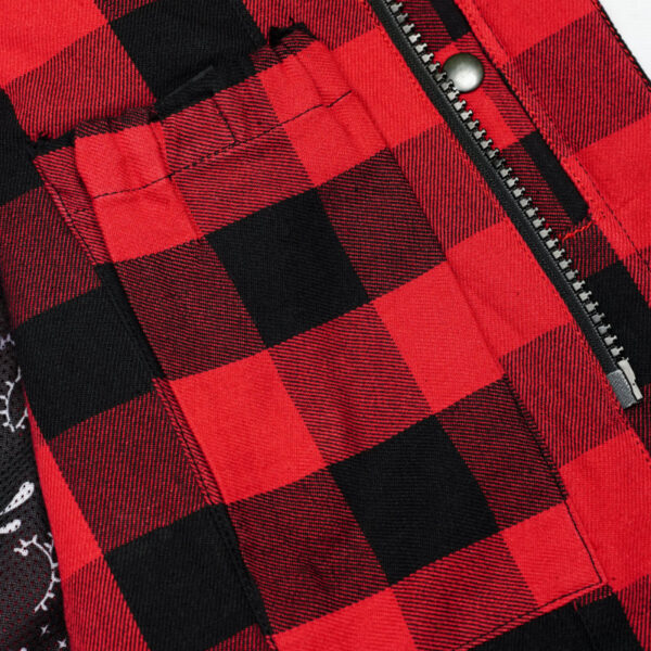 Red Blaze Black and Red Flannel Textile Vest - Image 10