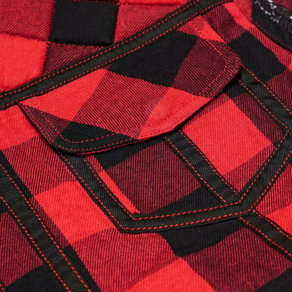 Red Blaze Black and Red Flannel Textile Vest - Image 11