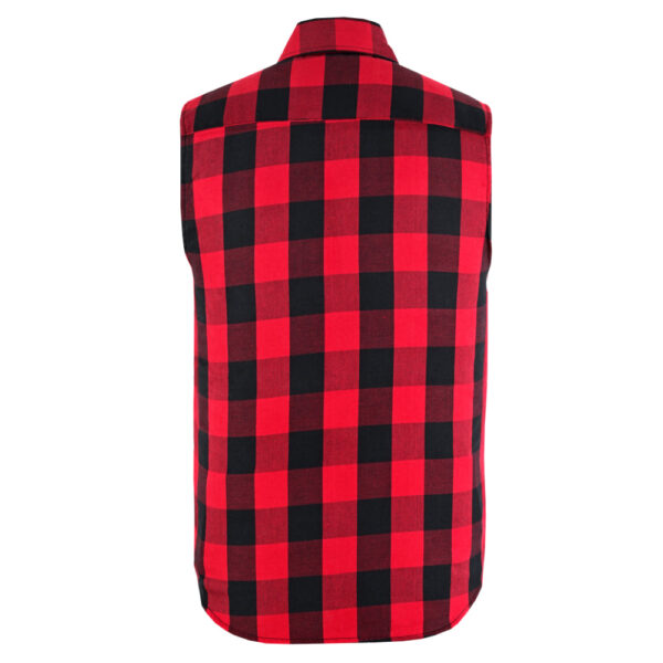 Red Styler Men's Red and Black Sleeveless Flannel - Image 7