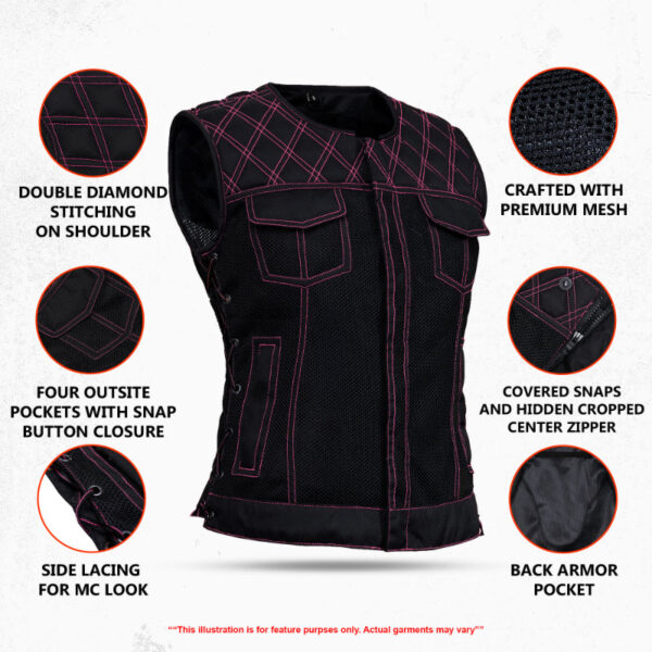 Rose Rush – Women’s Mesh Vest - Image 3