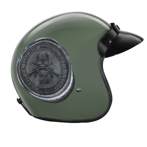 DOT Approved Daytona Cruiser Open Face Motorcycle Helmet - Men, Women & Youth - With Visor & Graphics - W/ 2nd Amendment Seal - Image 3