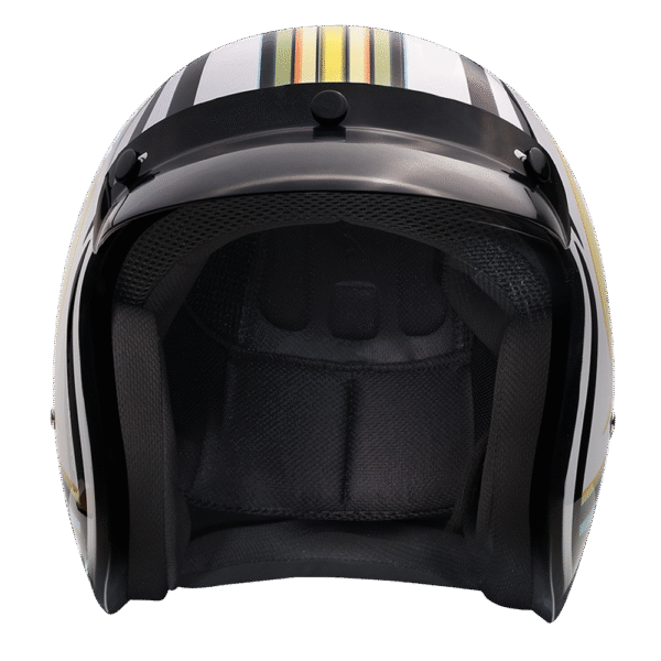 DOT Approved Daytona Cruiser Open Face Motorcycle Helmet - Men, Women & Youth - With Visor & Graphics - W/ Lightning - Image 2