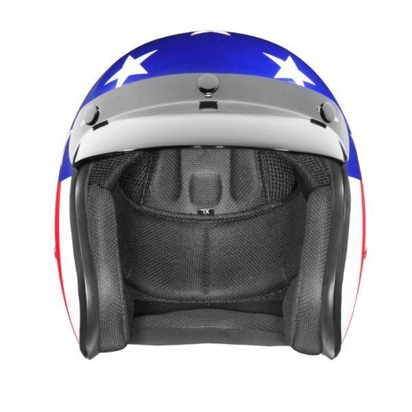DOT Approved Daytona Cruiser Open Face Motorcycle Helmet - Men, Women & Youth - With Visor & Graphics - W/ Captain America - Image 2