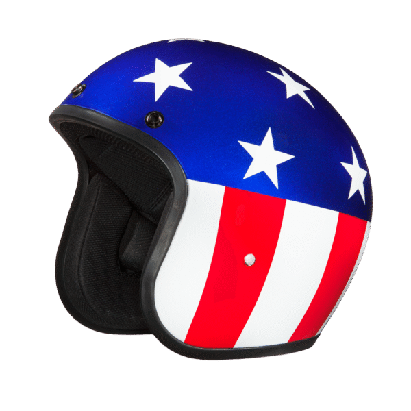 DOT Approved Daytona Cruiser Open Face Motorcycle Helmet - Men, Women & Youth - With Visor & Graphics - W/ Captain America - Image 6