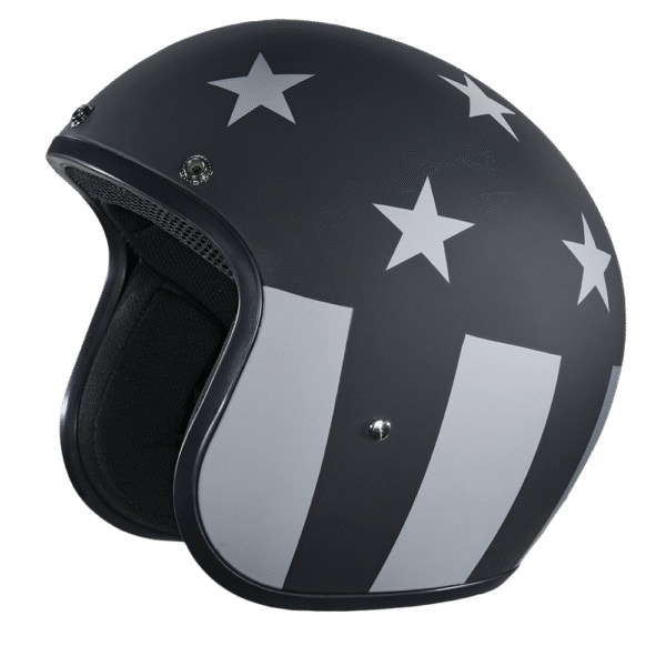 DOT Approved Daytona Cruiser Open Face Motorcycle Helmet - Men, Women & Youth - With Visor & Graphics - W/ Captain America Stealth - Image 6