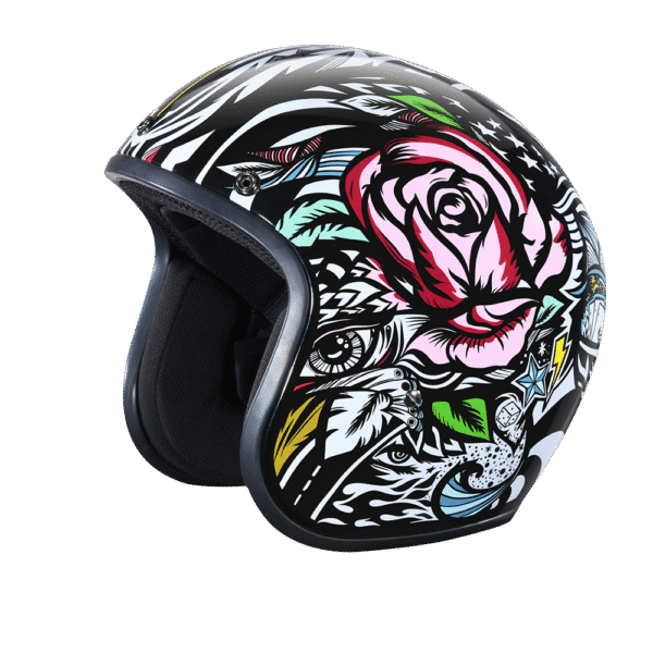 DOT Approved Daytona Cruiser Open Face Motorcycle Helmet - Men, Women & Youth - With Visor & Graphics - W/ Tribal - Image 6