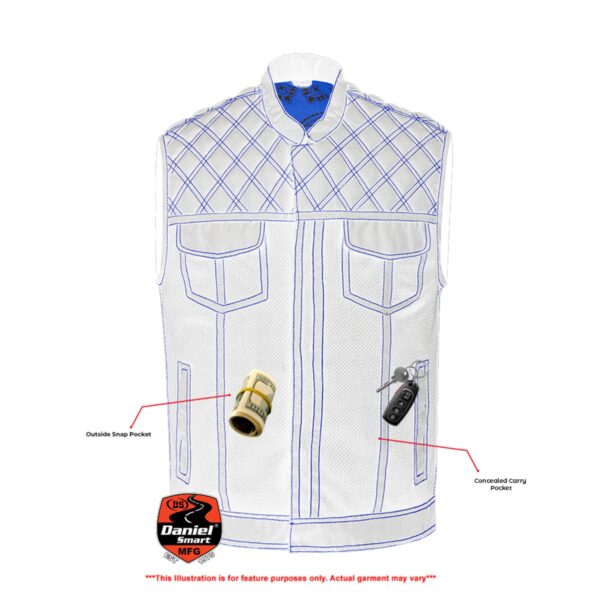 Nitro Rush Men’s Black Mesh Textile Vest with Yellow Diamond Stitch - Image 9