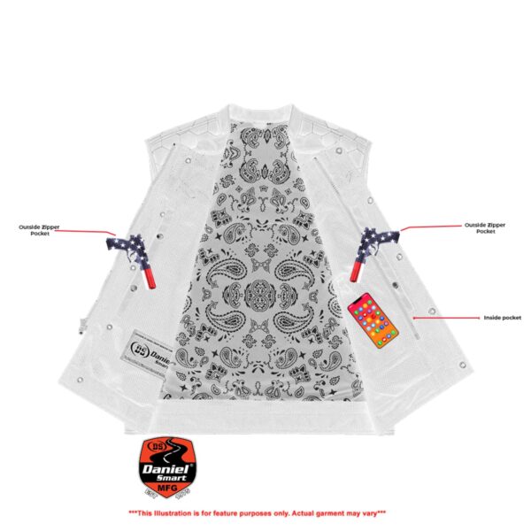 Blue Soul Men’s Black Mesh Textile Vest with Blue Paisley Liner - Image 9