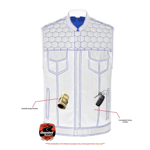 Blue Soul Men’s Black Mesh Textile Vest with Blue Paisley Liner - Image 8