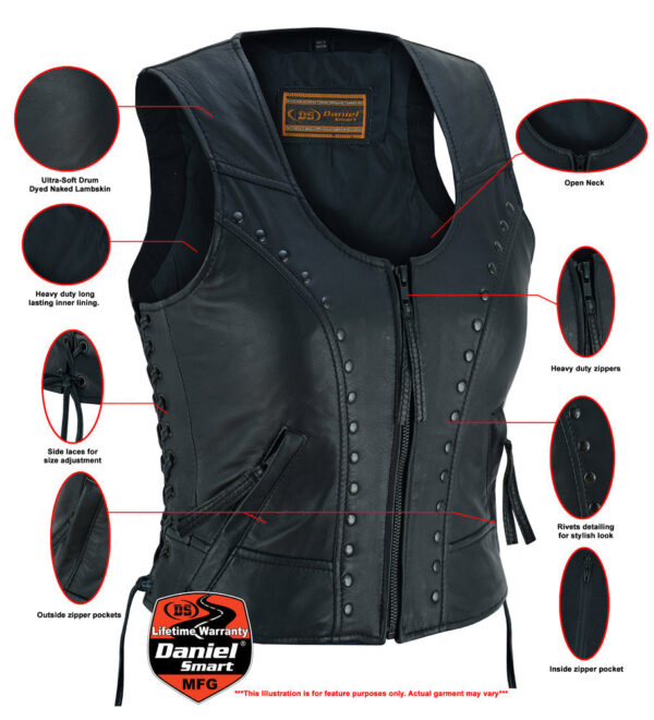 RC241 Women's Lightweight Vest with Rivets Detailing - Image 2
