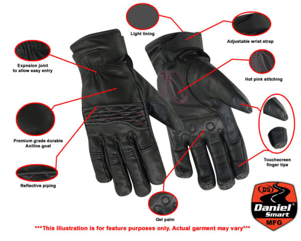RC81 Women's Cruiser Glove  (Black/Pink) (BluWater) - Image 2