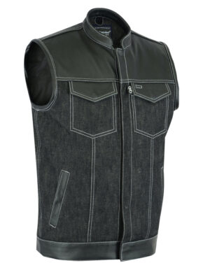 RM900 Men's Leather/Denim Combo Vest