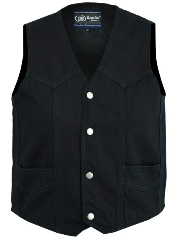 RM9725   Kid's Denim Plain Side Vest - Image 2