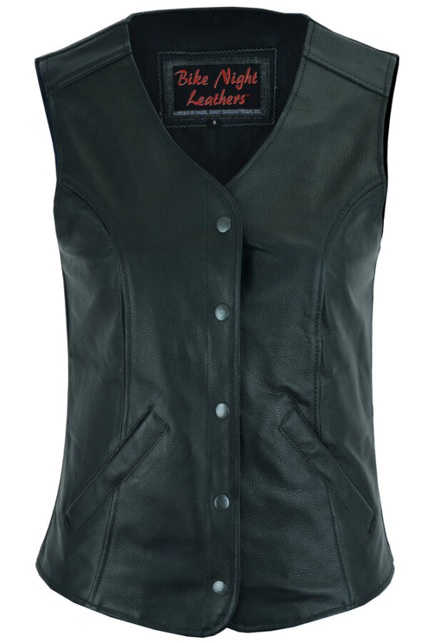 RC204 Women's Stylish Longer Body ¾ Vest - Plain Sides - Image 2