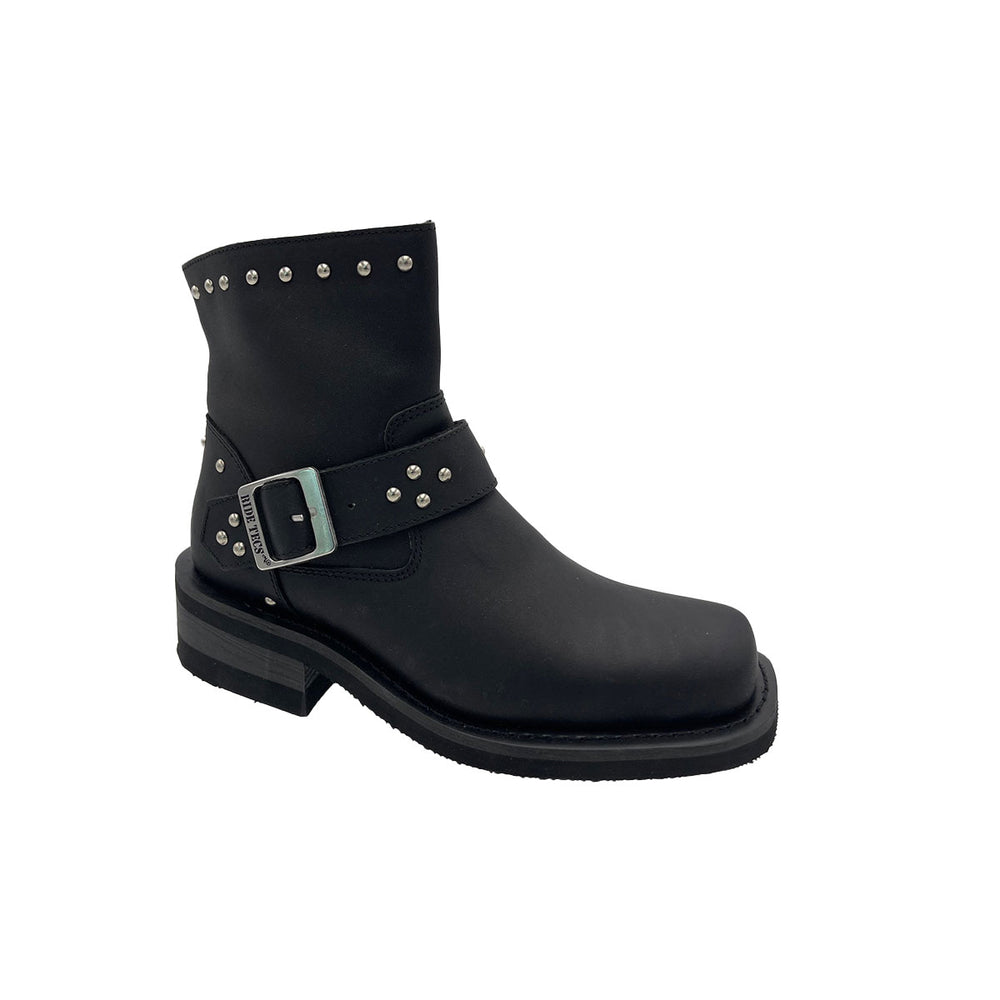 8811M Women's 8" Heeled Buckle Biker Boot - Image 2