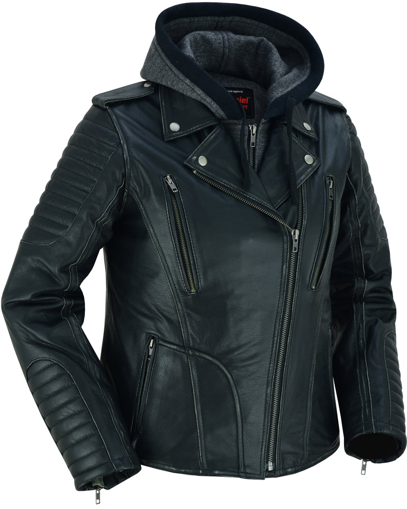RC877 Women's M/C Jacket with Rub-Off Finish