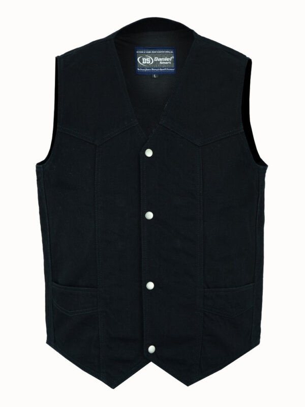 RM910 Men's Traditional Denim Vest with Plain Sides - Image 2