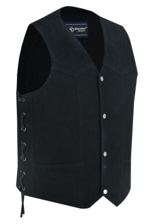 RM911 Men's Traditional Denim Vest with Side Laces