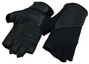 RC7 Leather/ Textile Fingerless Glove (BluWater)