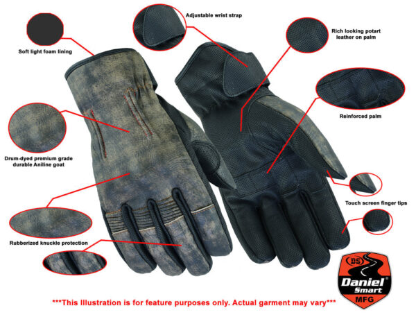 RC95 Men's Feature-Packed Washed-Out Brown Rakish Glove (BluWater) - Image 2