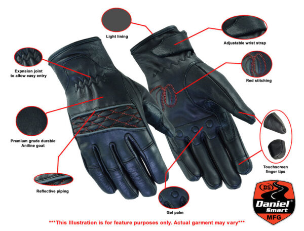 RC2426 Women's Cruiser Glove (Black / Red) (BluWater) - Image 2