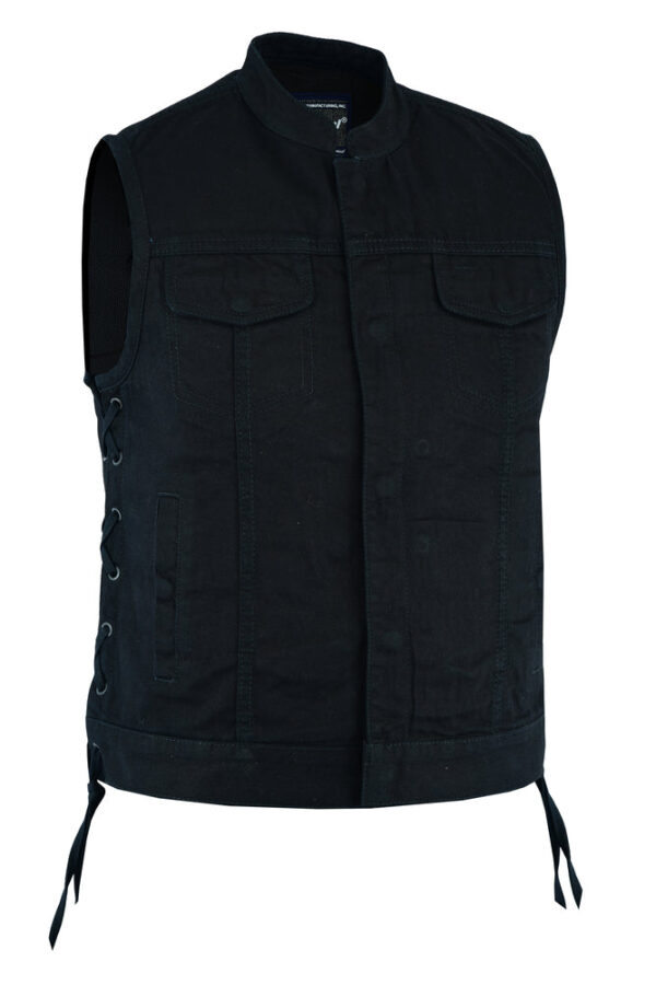 RM986 Women's Advance Side Laces Black Construction Denim Vest