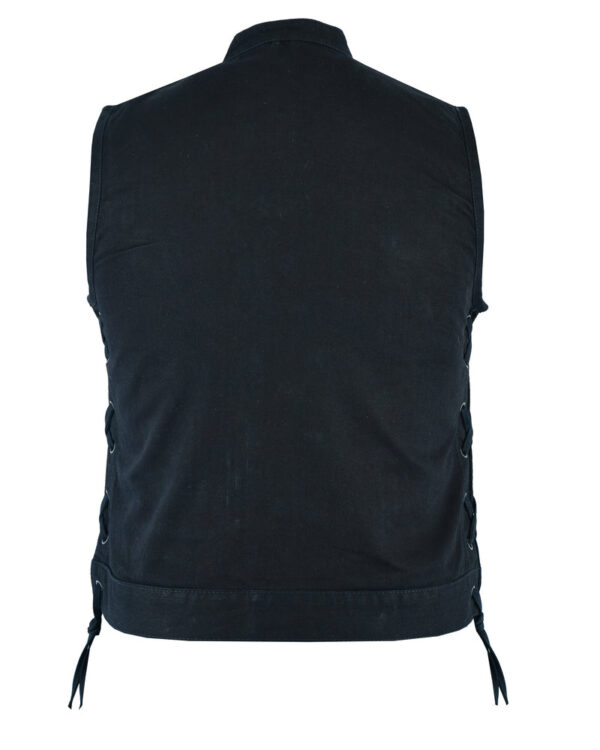 RM986 Women's Advance Side Laces Black Construction Denim Vest - Image 2