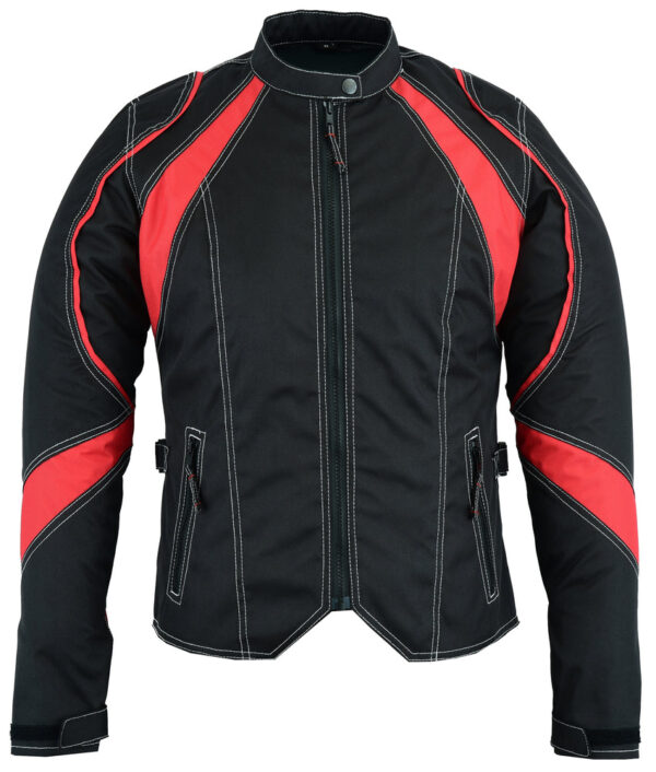 RC826RD Women's Embroidered Crown Riding Jacket - Red - Image 2