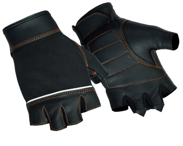 RC2429 Women's Fingerless Glove with Orange Stitching Details (BluWater)