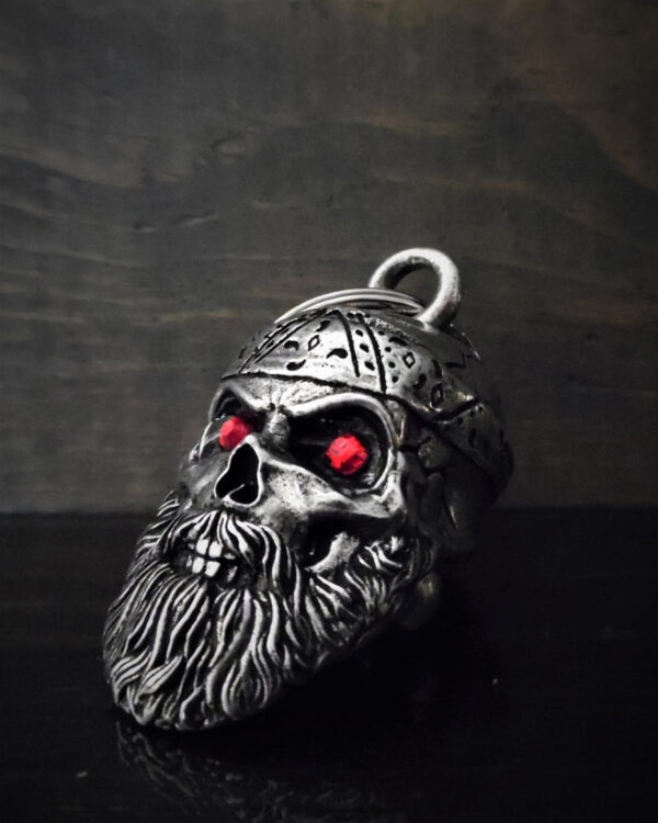 BB-97 Old School Biker Skull Diamond Bell - Image 2