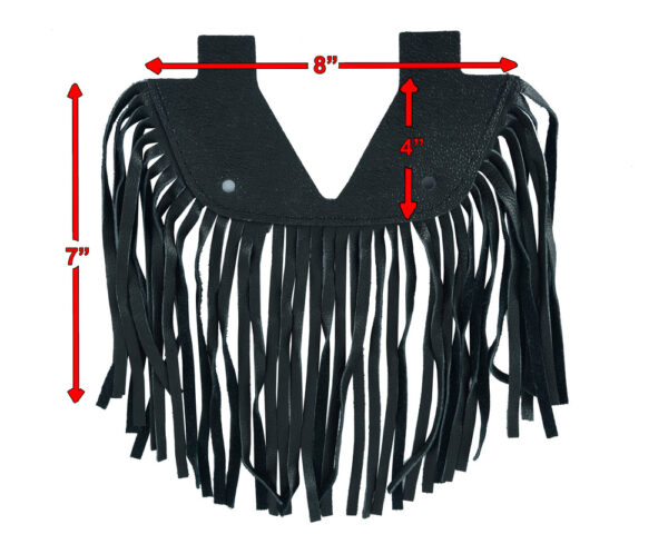 B1004 Black Leather Floor Boards with Fringe - Small - Image 2