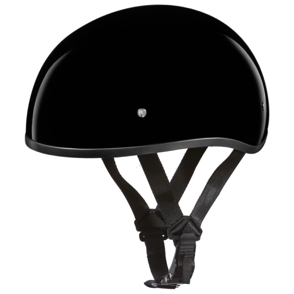 D1-ANS D.O.T. DAYTONA SKULL CAP W/O VISOR - HI-GLOSS BLACK