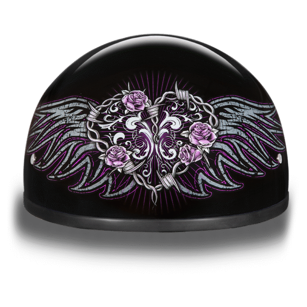 D6-BWH D.O.T. DAYTONA SKULL CAP - W/ BARBED WIRE HEART