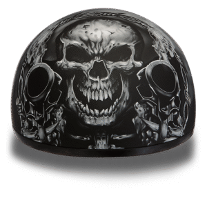 D6-G D.O.T. DAYTONA SKULL CAP - W/ GUNS