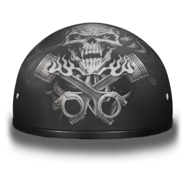 D6-PS D.O.T. DAYTONA SKULL CAP - W/ PISTONS SKULL