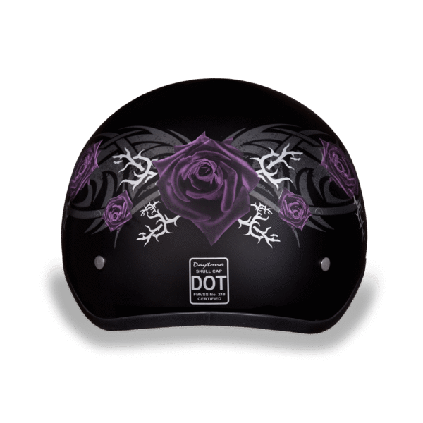 D6-PR D.O.T. DAYTONA SKULL CAP - W/ PURPLE ROSE