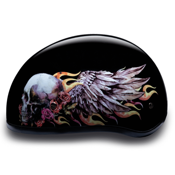 D6-SKW D.O.T. DAYTONA SKULL CAP - W/ SKULL WINGS - Image 2
