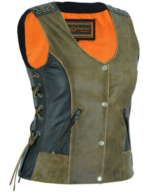 RC298 Women's Vest with Grommet and Lacing Accents - Two Tone