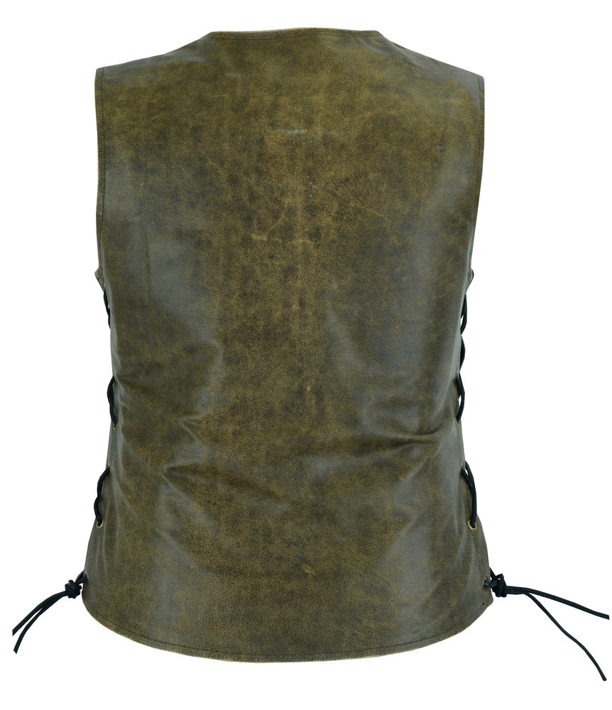 RC214  Women's Stylish Longer Body ¾ Vest - Side Laces - Two Tone - Image 2