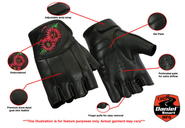 RC36 Women's Embroidered Fingerless Glove (BluWater) - Image 2
