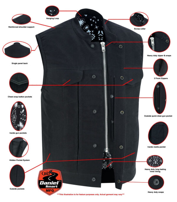 RC909 Men's Modern Utility Style Canvas Vest - Image 2
