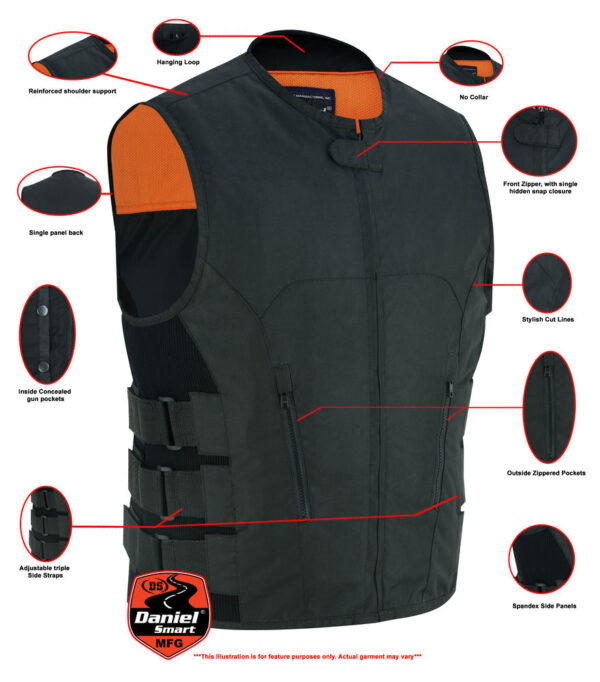 RC112BK Men's Textile Updated SWAT Team Style Vest - Image 2